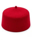 Men's Traditional Igbo Chief Red Cap Wool Felt Hat Muslim Prayer Cap