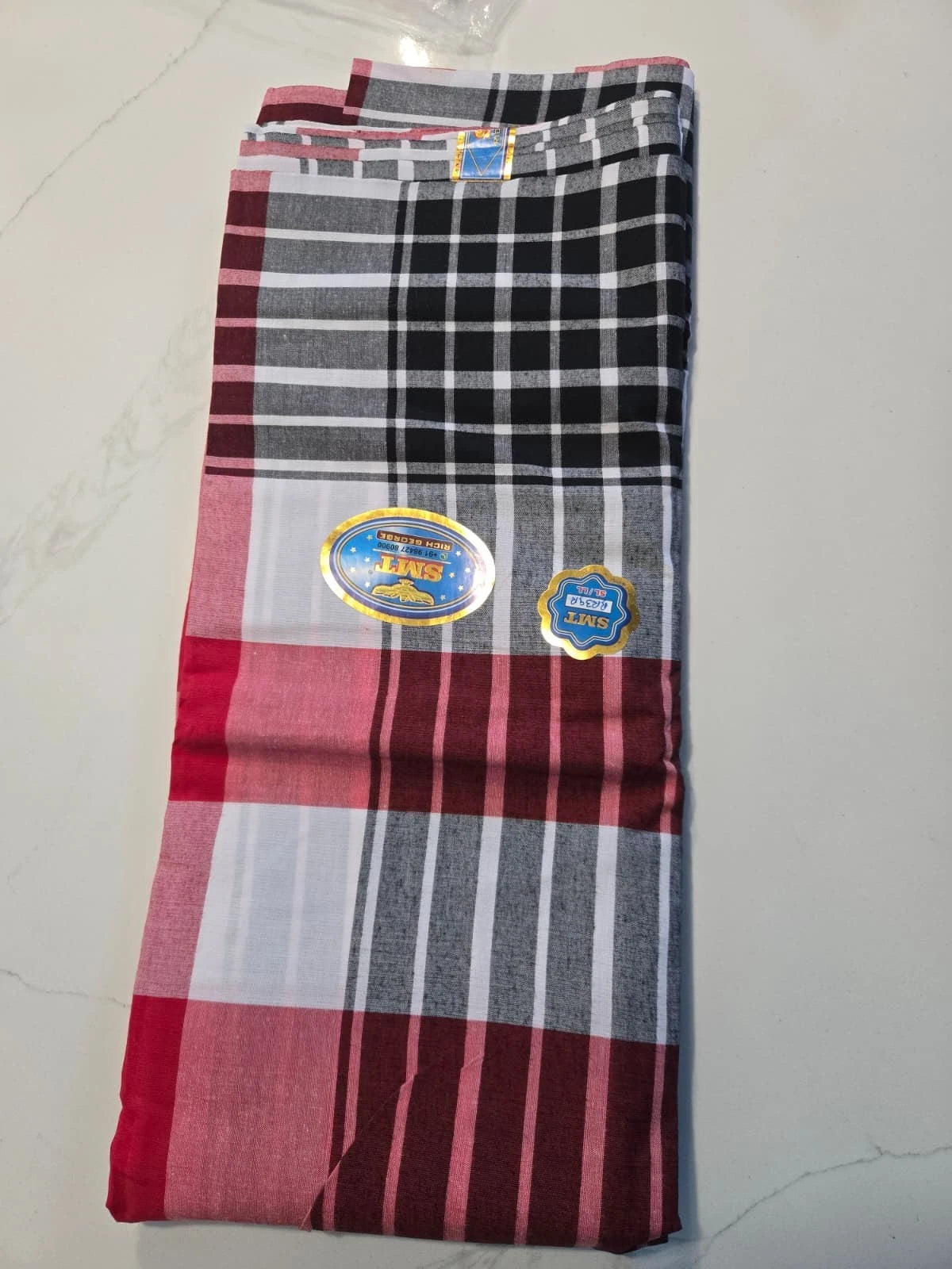 George Fabric Igbo Traditional African Plaid Material Cotton Wrapper Per 6 Yard