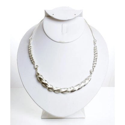 Fulani Silver Twist Necklace | 17" long Women Fashion Jewelry