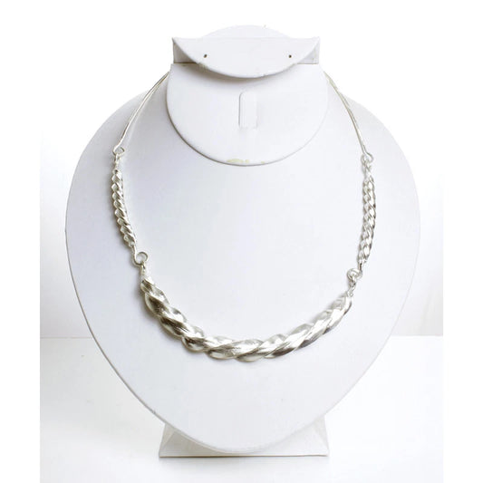 Fulani Silver Twist Necklace | 17" long Women Fashion Jewelry