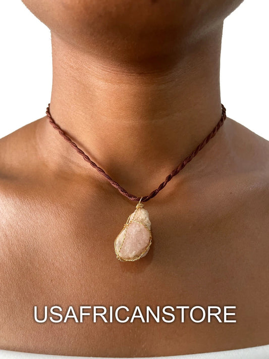 Natural Necklace For Women, Quartz Crystal Pendant, Raw Gemstone Necklace