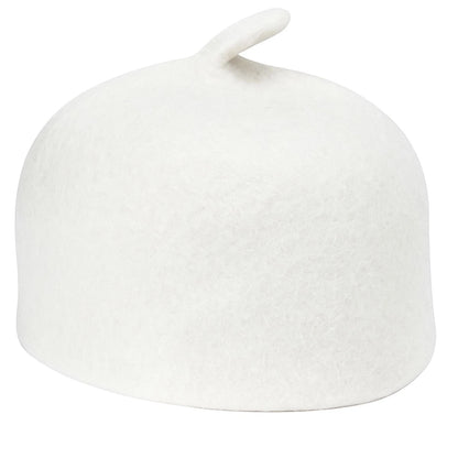 White Wool Felt Igbo Cap African Fez Kufi Hat, African Igbo Traditional Wool Cap