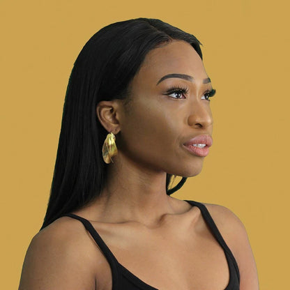 X-Large Fula Gold Earrings - Women Fashion Jewelry (1¾")