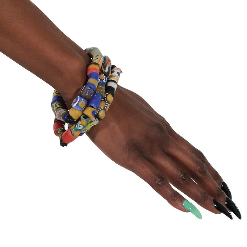 Ghana Trade Beads Bracelet Women Men Stretch Handmade Bangle Charm Jewelry