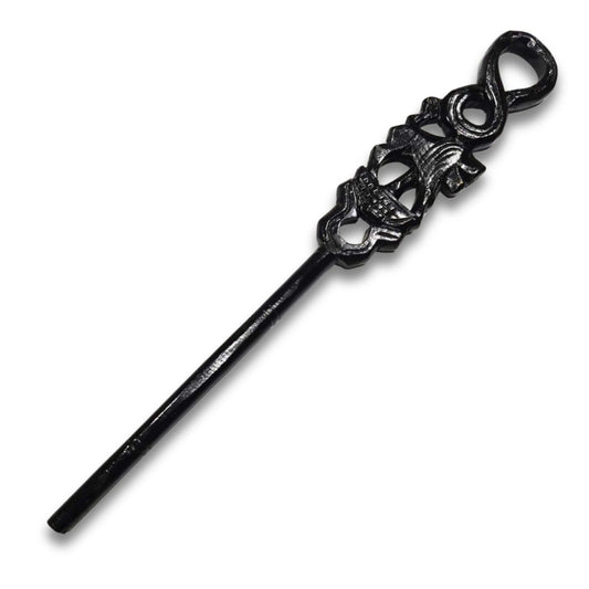 Black African Carved Walking Stick 37" Traditional Ceremonial Men Walking Cane