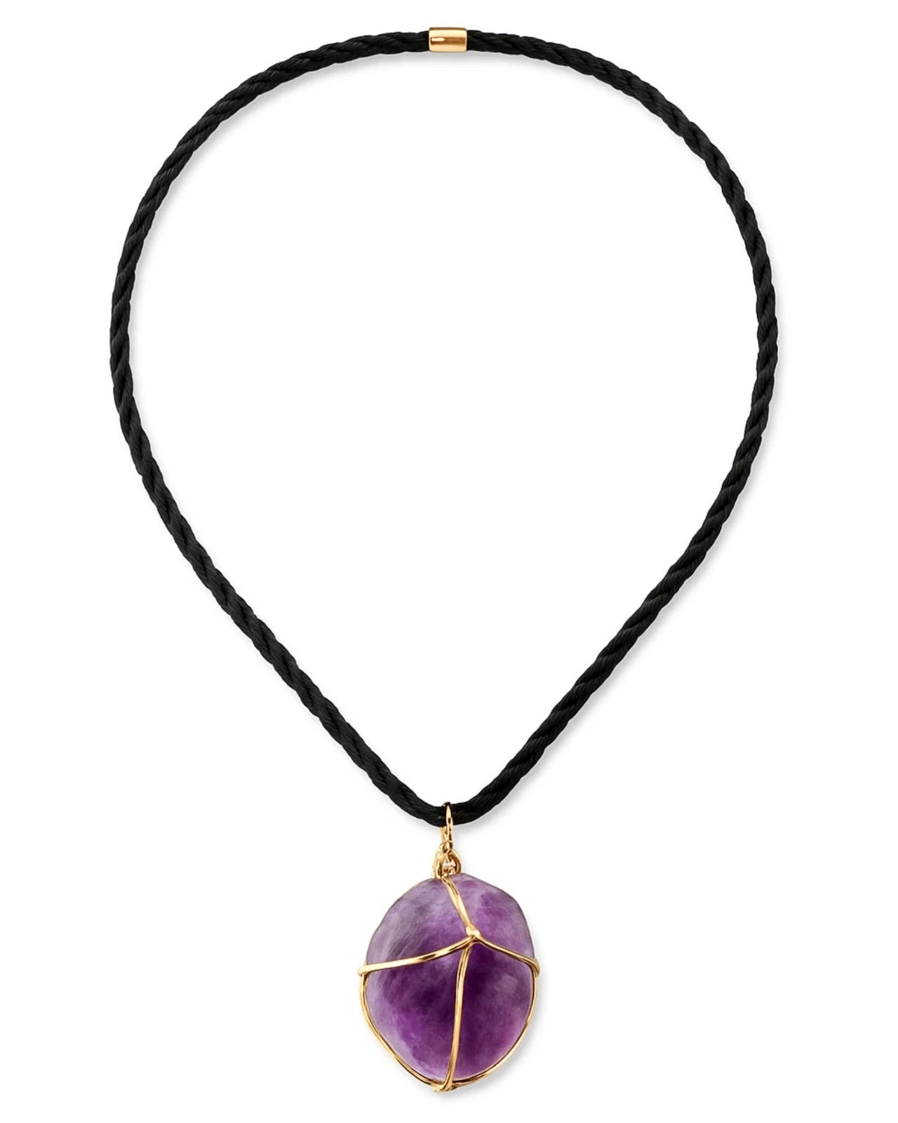 Handcrafted Amethyst Wire-Wrapped Pendant Necklace, Purple Stone Necklace