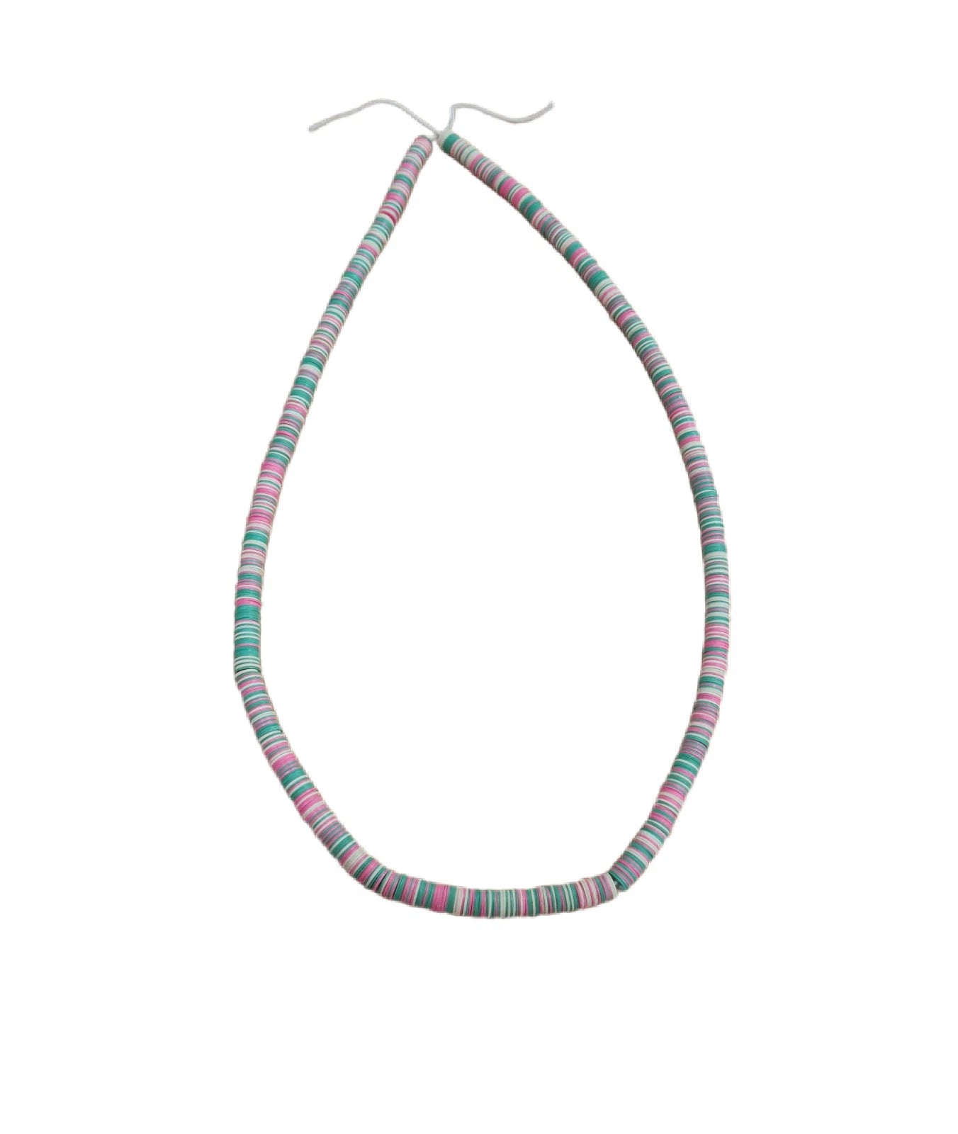 Flat Round Polymer Clay Spacer Beads Necklace | African Yoruba Cultural Necklace