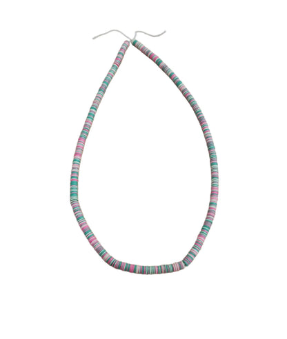 Flat Round Polymer Clay Spacer Beads Necklace | African Yoruba Cultural Necklace