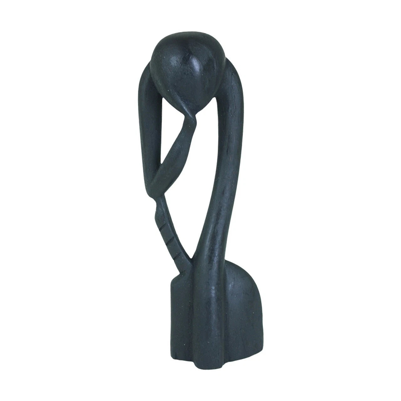 Senegalese Modern Thinker Statue, African Arts Wood Statue for Office Home Decor