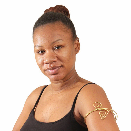 Brass Spiral Upper Arm Bracelet, Arm Cuff Armlet Bangle Bracelet Women Jewelry
