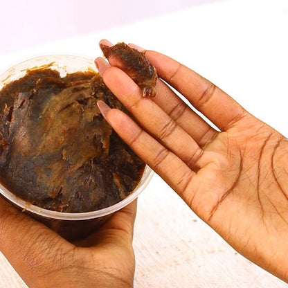 Raw African Black Soap Paste 100% Pure & Natural for Skin, Hair, Body: 16 oz.