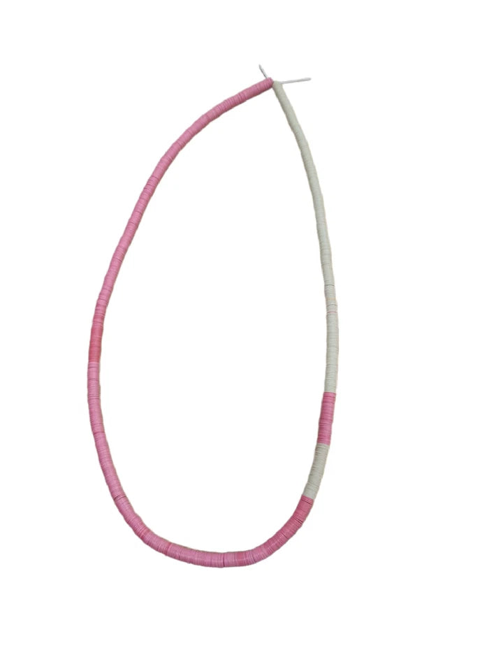 Flat Round Polymer Clay Spacer Beads Necklace | African Yoruba Cultural Necklace