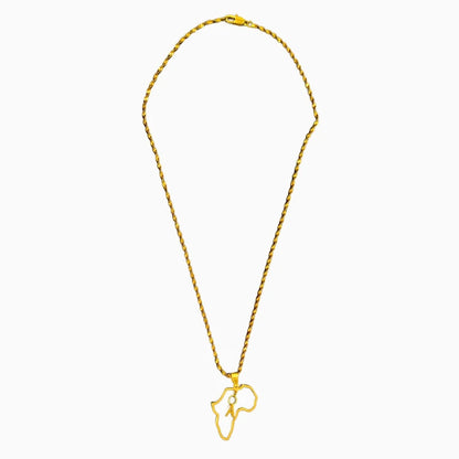 Gold Plated Necklace, Minimalist Africa Map Pendant Men Women Chain Necklace