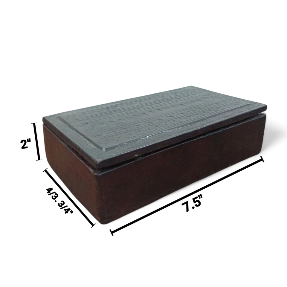 Jewelry Box, Handmade Vintage Wooden Trinket Box W Lid Treasure Chest