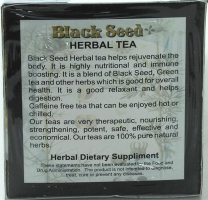 Natural Black Seed Herbal Tea | Antioxidant Peppermint Green Tea - 20 Bags