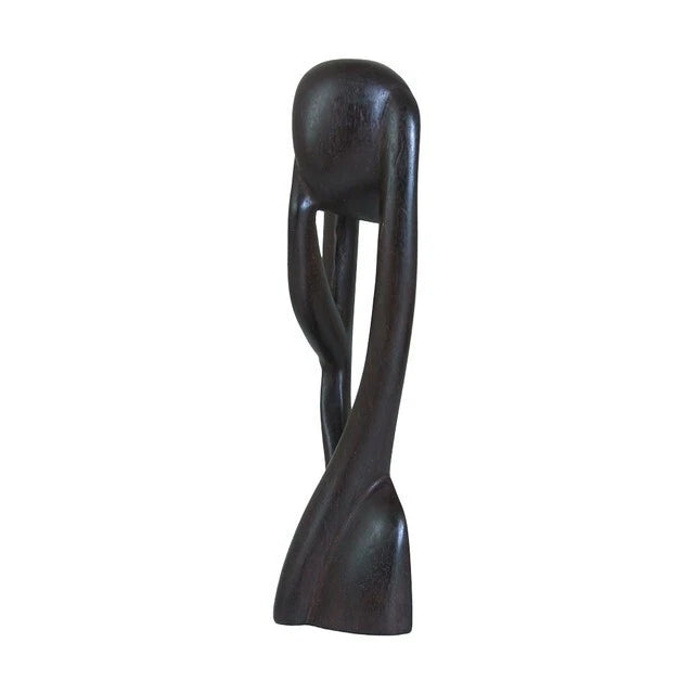 Senegalese Modern Thinker Statue, African Arts Wood Statue for Office Home Decor