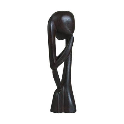 Senegalese Modern Thinker Statue, African Arts Wood Statue for Office Home Decor
