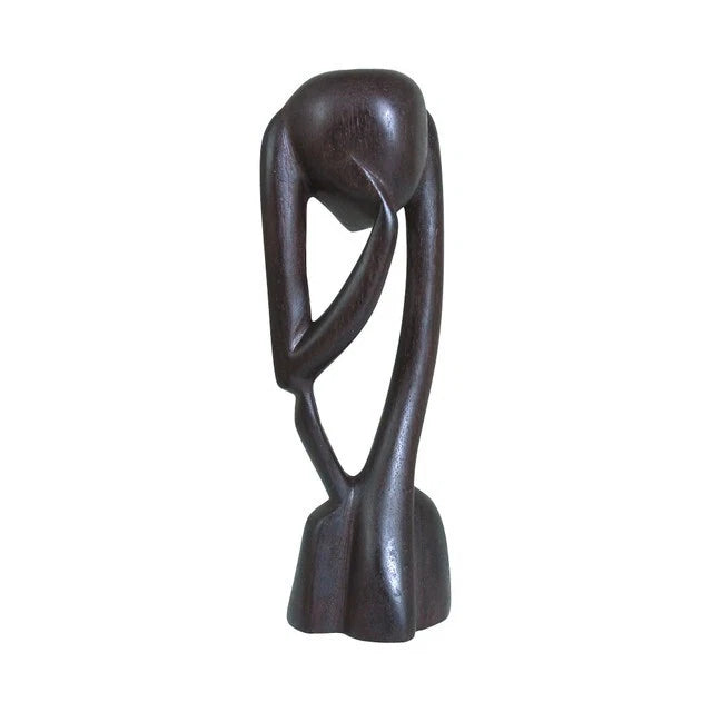 Senegalese Modern Thinker Statue, African Arts Wood Statue for Office Home Decor
