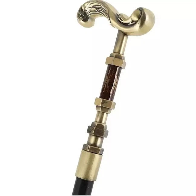 Sectional Golden Walking Stick, Luxury Fashion Hand Staff Cane for Men
