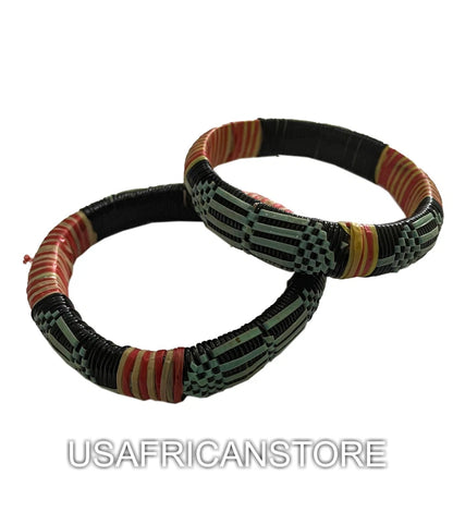 Bracelet for Men Leather | Handmade, Sizeable, Cuff Bracelet - Green, Black.