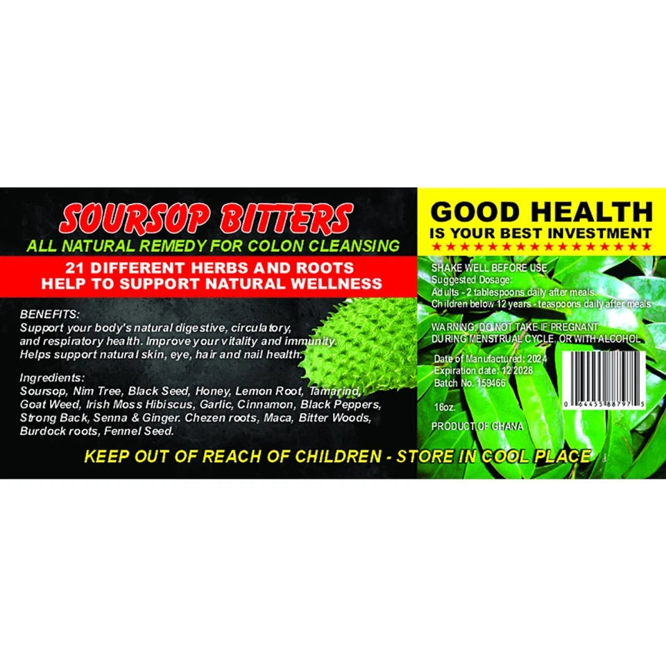 Soursop Bitters | African Herbs And Roots (16 oz.)
