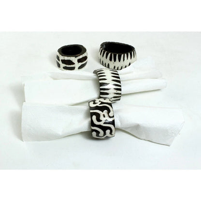 Napkin Rings, Carved Party Wedding Dining Table Decor, 4pcs
