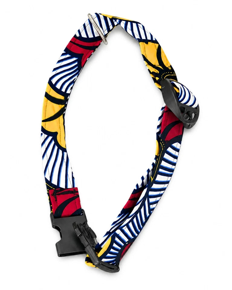 African Print Dog Collar – Adjustable Ankara Pet Collar for Medium to Large Dogs
