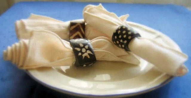 Napkin Rings, Carved Party Wedding Dining Table Decor, 4pcs