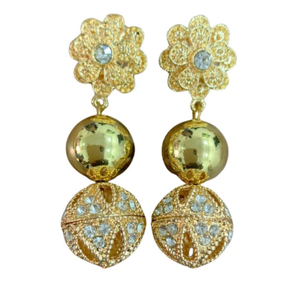 Gold-plated Beads Necklace, Earrings, Bracelets, African Bride Wedding Jewelry