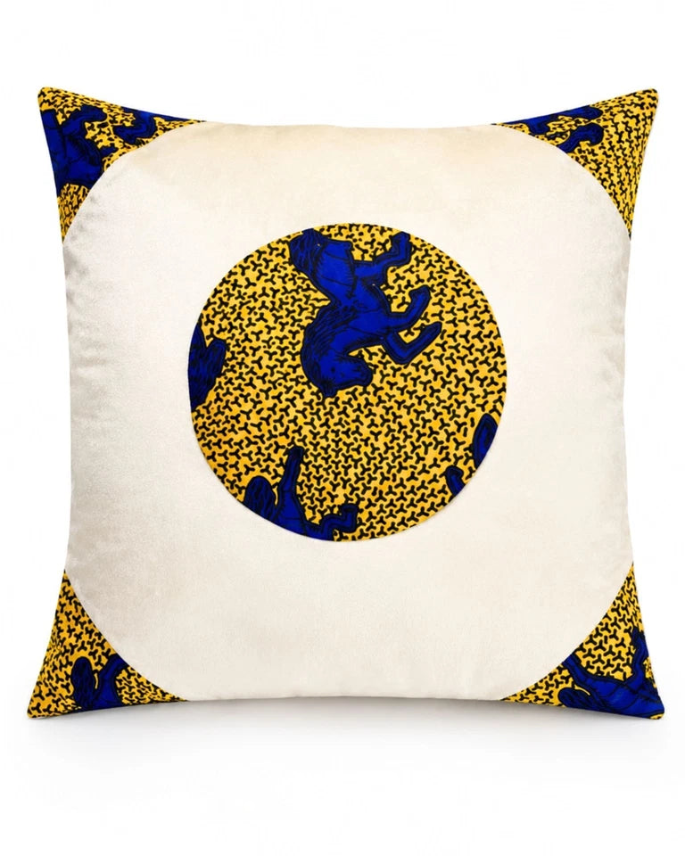 2pc African Ankara Print Throw Pillow Covers, 18"x18" Sofa Covers for Home Decor