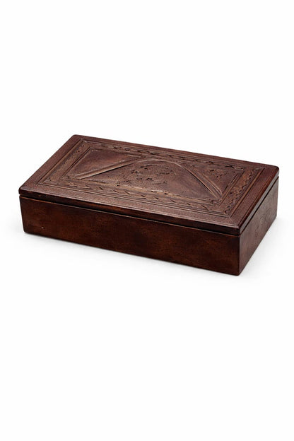 Jewelry Box, Handmade Vintage Wooden Trinket Box W Lid Treasure Chest