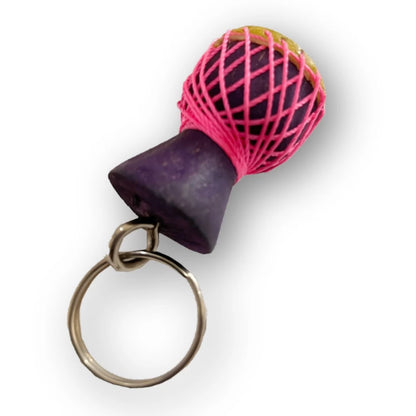 Mini African Djembe Drum Keychain, Handmade Wooden Drum Key Holder with Cords