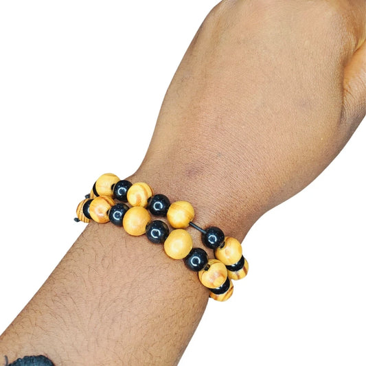 Handmade Bracelet for Men, Women - Elastic Beaded Stone Bracelet - Unisex.
