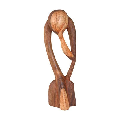 Senegalese Modern Thinker Statue, African Arts Wood Statue for Office Home Decor