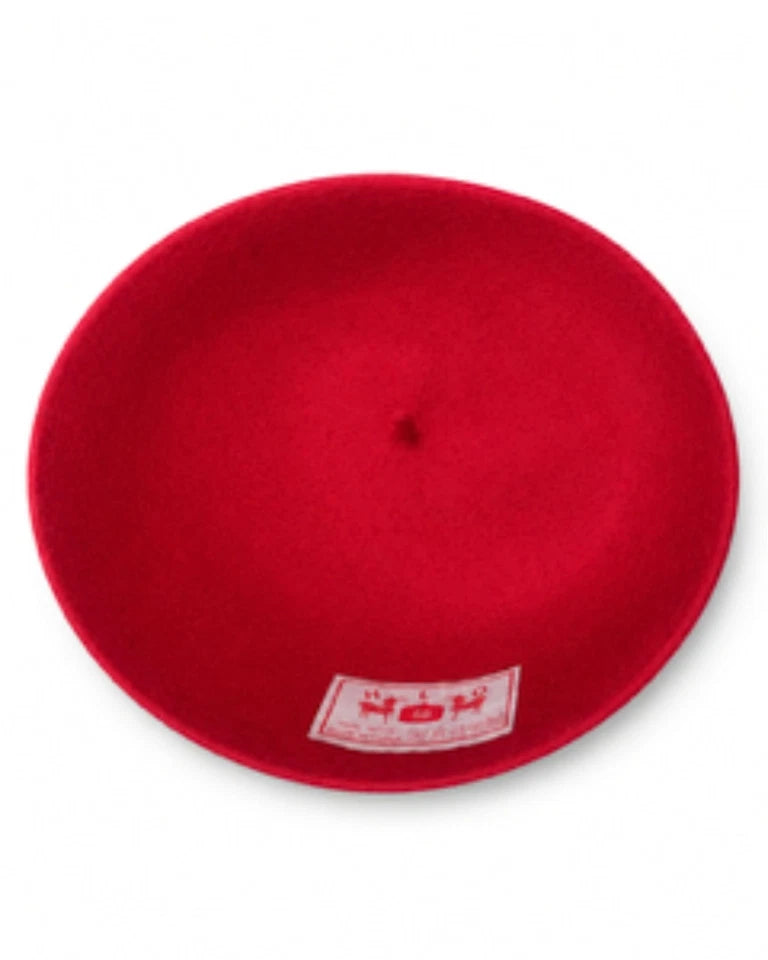 Men's Traditional Igbo Chief Red Cap Wool Felt Hat Muslim Prayer Cap