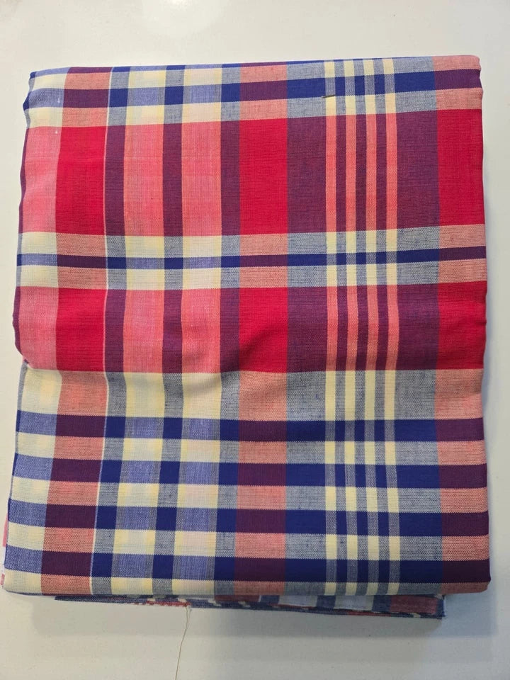 George Fabric Igbo Traditional African Plaid Material Cotton Wrapper Per 6 Yard#
