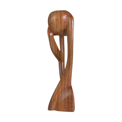 Senegalese Modern Thinker Statue, African Arts Wood Statue for Office Home Decor