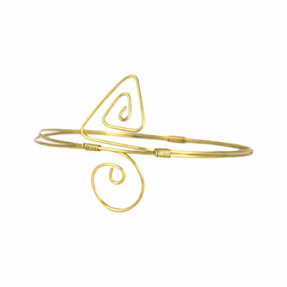 Brass Spiral Upper Arm Bracelet, Arm Cuff Armlet Bangle Bracelet Women Jewelry