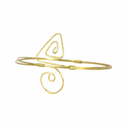Brass Spiral Upper Arm Bracelet, Arm Cuff Armlet Bangle Bracelet Women Jewelry
