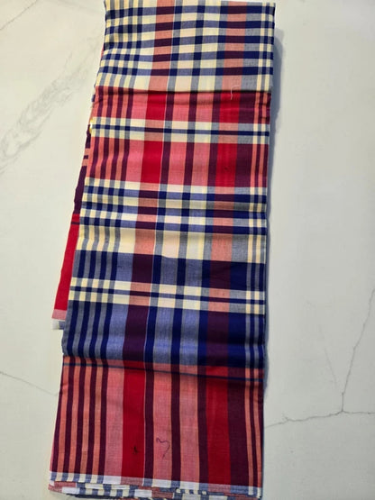 George Fabric Igbo Traditional African Plaid Material Cotton Wrapper Per 6 Yard#