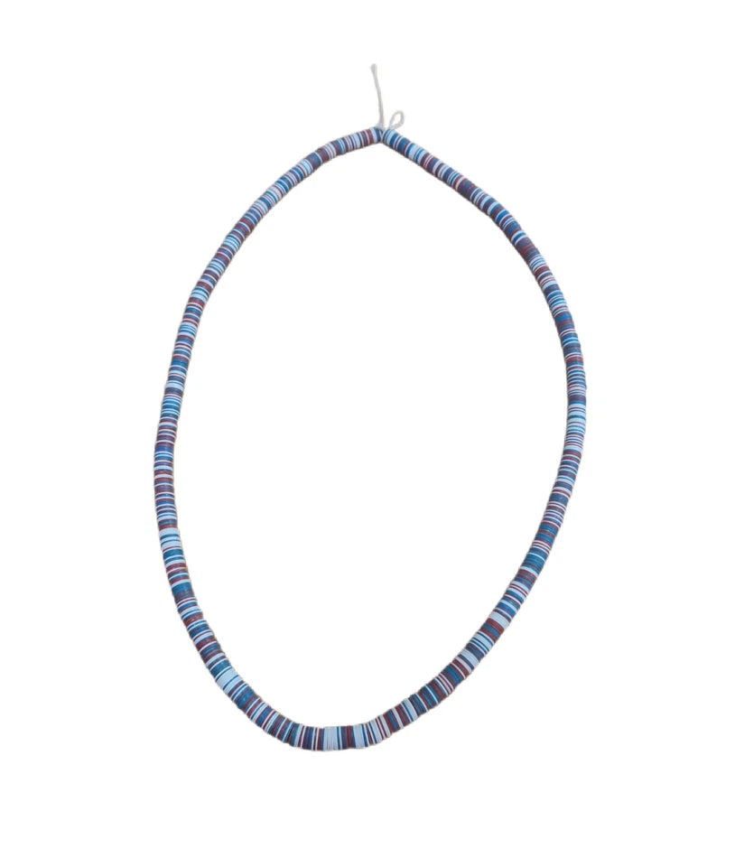 Flat Round Polymer Clay Spacer Beads Necklace | African Yoruba Cultural Necklace