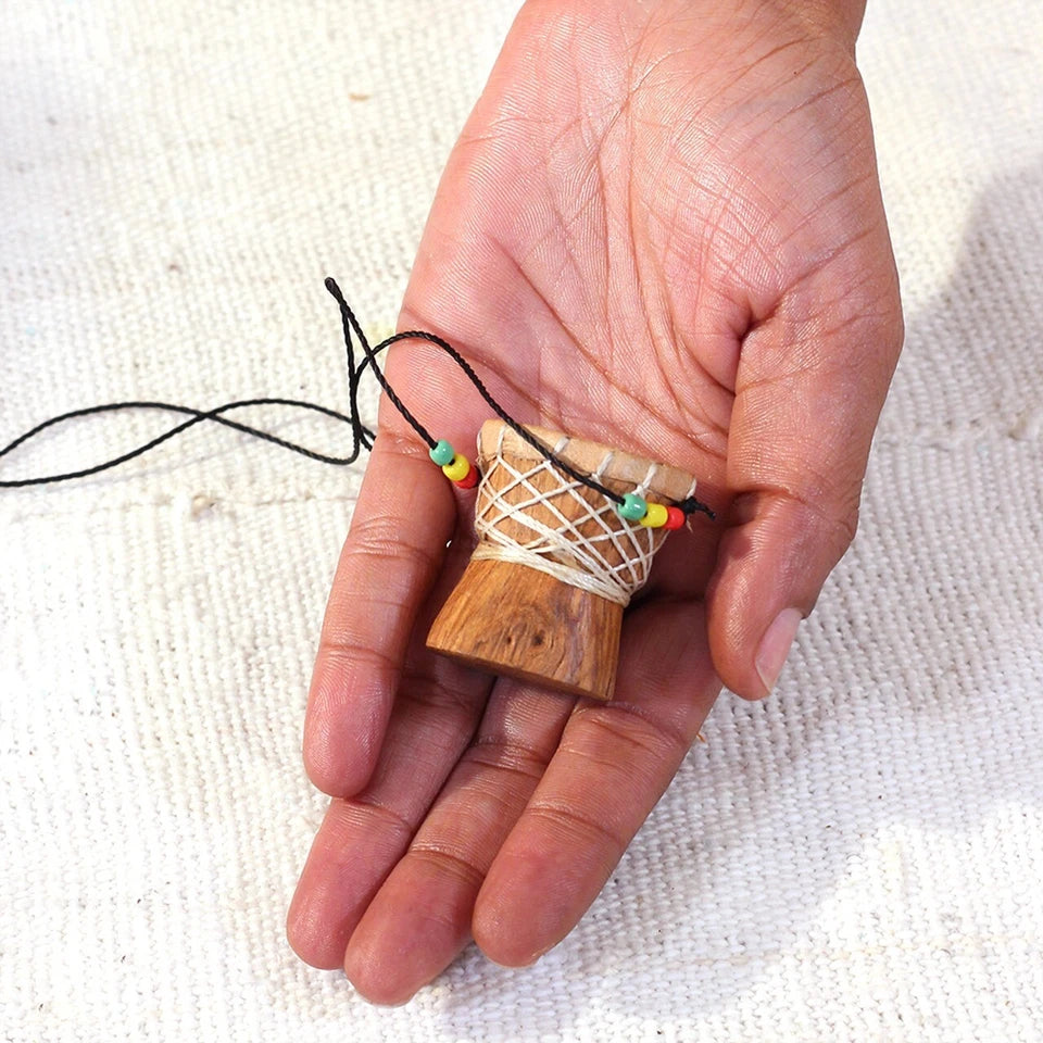 Djembe Drum Pendant Necklace, African Fashion Women Men Jewelry (Large)
