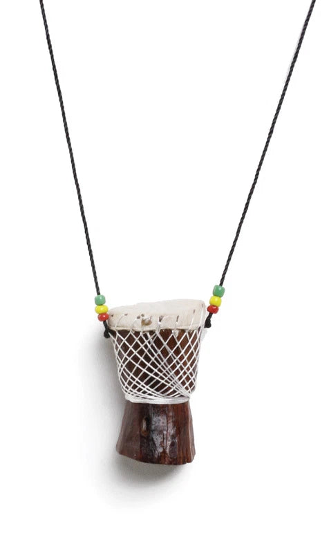 Djembe Drum Pendant Necklace, African Fashion Women Men Jewelry (Large)
