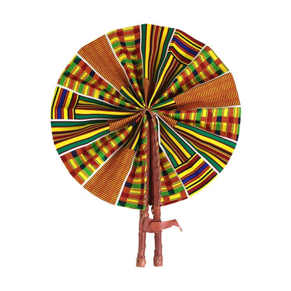 Ankara African Print Hand fan, Handheld Summer Fashion Foldable Women Hand fan