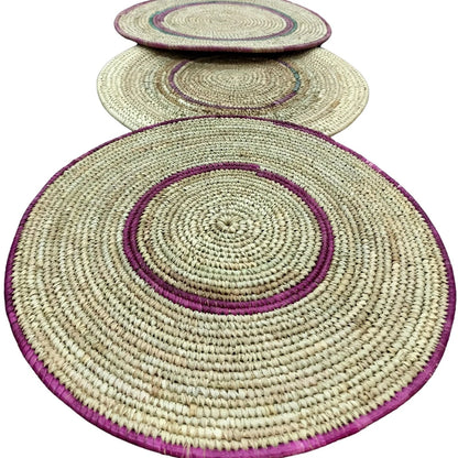 Round Straw Table Placement Mat For Table Setting Dinner Set of 2 15inch