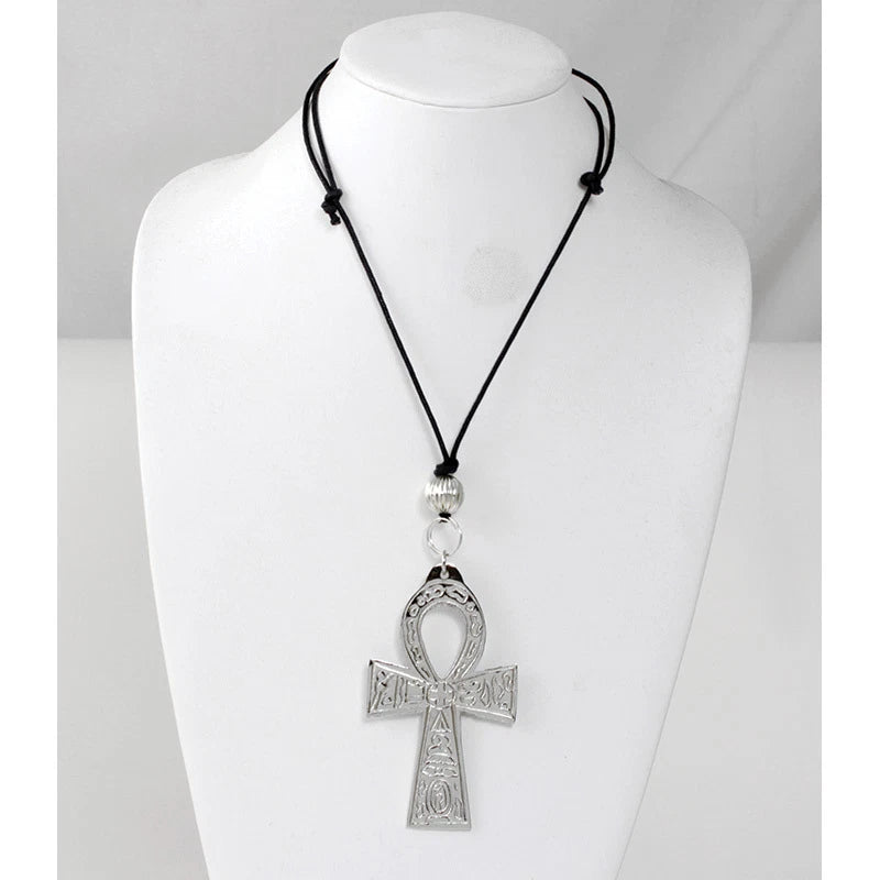 Silver Ankh Necklace XL (4") Adjustable to 26" Long | Female Jewelry Accessories