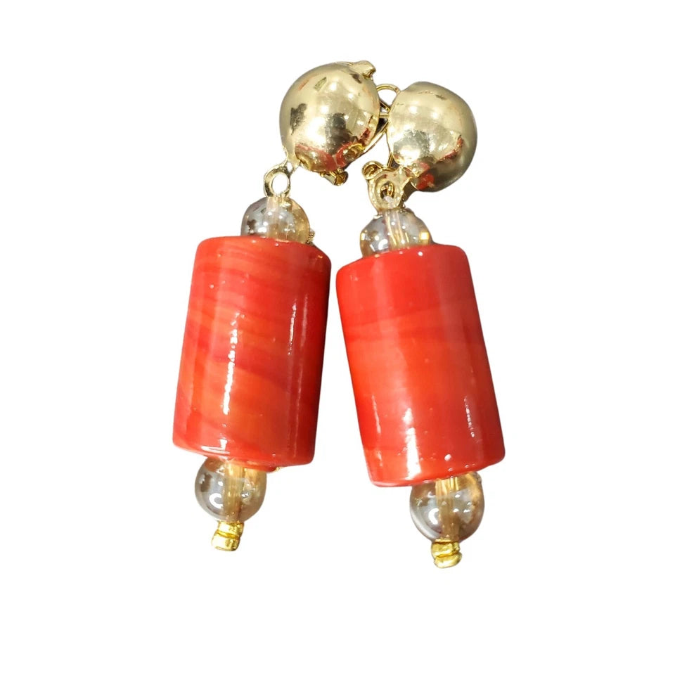 Original Coral Bead Necklace Bracelet, Earrings Set, African Wedding Jewelry Set