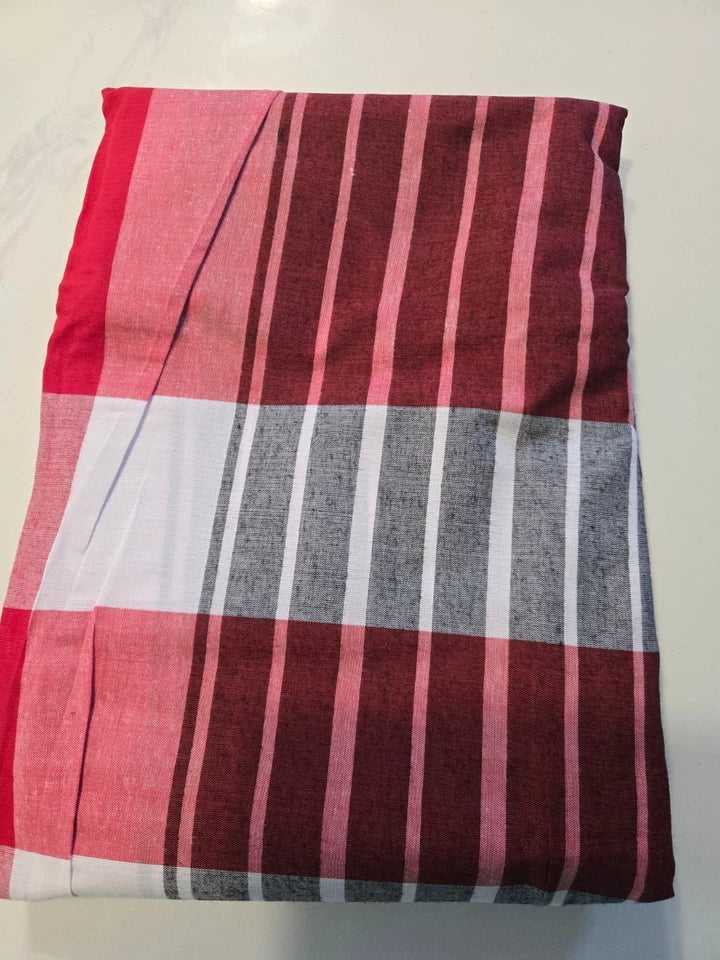George Fabric Igbo Traditional African Plaid Material Cotton Wrapper Per 6 Yard