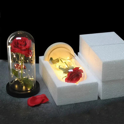 Beauty and The Beast Rose LED Enchanted Galaxy Rose Eternal Flower Lighted Décor