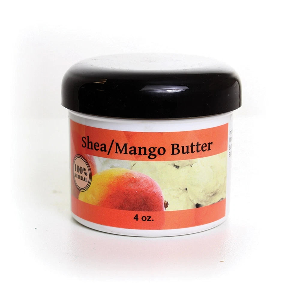 Shea/Mango Butter 100% Pure Organic Unrefined with Virgin Coconut Oil (4 oz)
